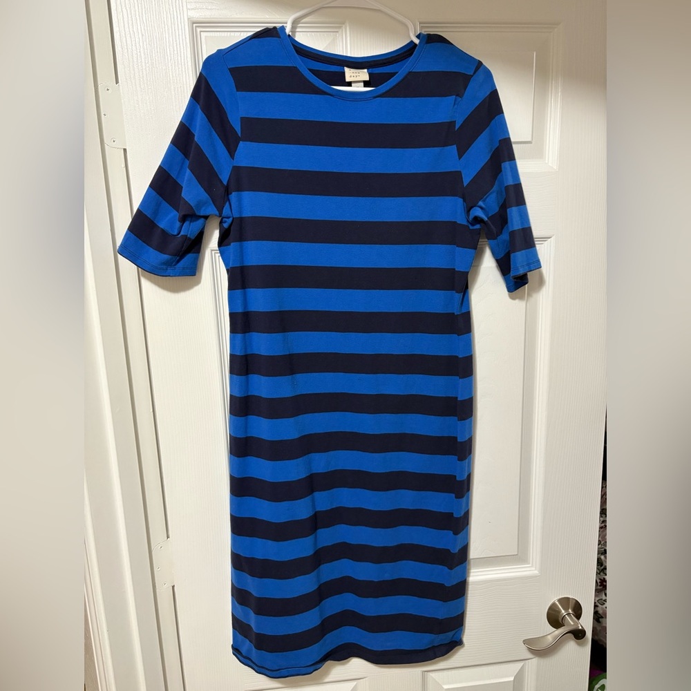 a new day Blue and Black Striped Midi Dress